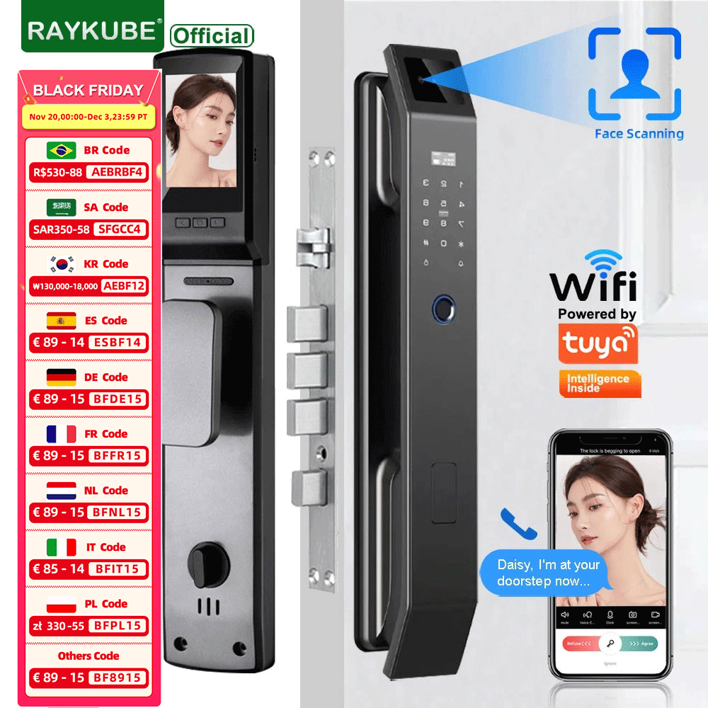 Letter Opener Brass - RAYKUBE DF14 Tuya WiFi 3D распознавание