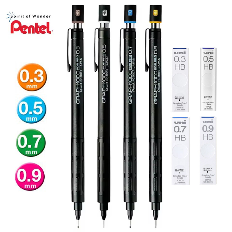 Mechanical Pencil 0.3 - Pentel PG1000 Graph For PRO Черный
