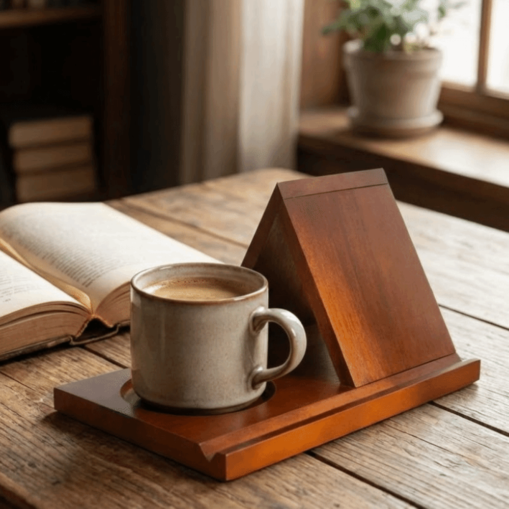 Magazine Holder Rack - Минималистичная деревянная подставка для книг 2-в-1