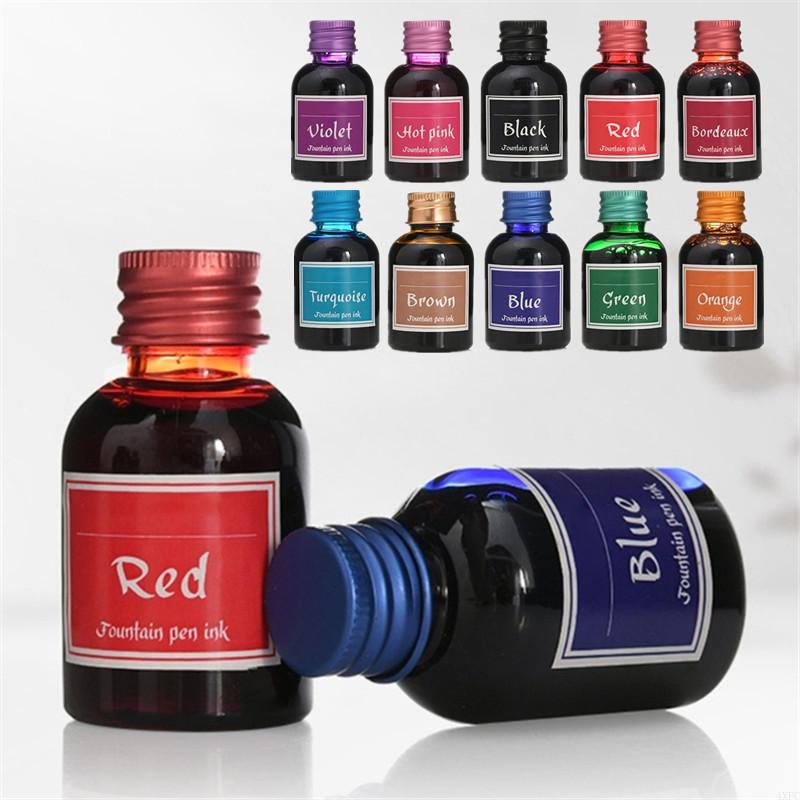 Fountain Pen Bottled Ink - 10 цветов, 1 бутылка, чистые красочные
