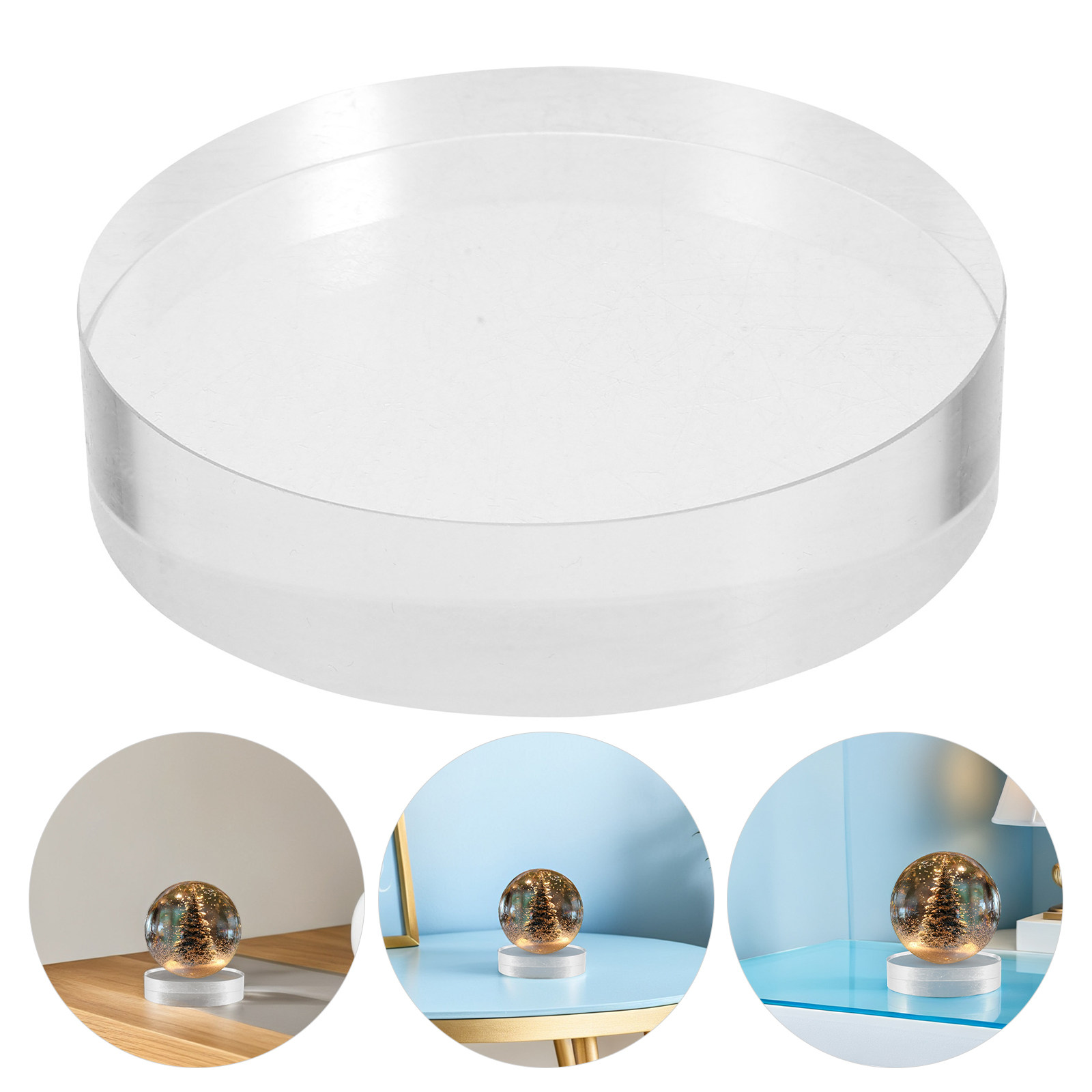 Book Weight Glass - 2 шт. Прозрачные круглые стеклянные пресс-папье,
